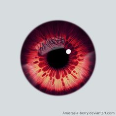 an eye with red and yellow colors