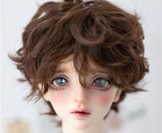 BJD doll stylish wig, hair for 6-7" 7-8" 8-9" for dolls, boy doll hair wig, curly men bjd wigs for ball joint dolls 1/3 1/4 1/6 black brown Enjoy your tour here! Fancy bjd doll accessories - wigs. Find the cute wig for your dolls, bjd dolls.  Details: Size options: 1/3 1/4 1/6 Special Note: a. It's NOT kids toys, please pay attention to avoid children reaching it and eating by mistake; b. It's bjd doll's accessories products in small size, not for real people. If you have any other special requi Curly Men, Wig Curly, Dolls Bjd, Boys With Curly Hair, Gorgeous Eyes, Child Doll, Bjd Doll, Boy Doll, Dark Brown Hair