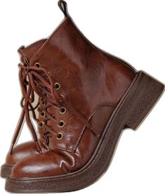 Flat Heel Lace-up Boots For Workwear, Brown Martin Boots With Leather Sole, Fall Lace-up Closed Toe Boots, Brown Lace-up Boots With Flat Heel And Medium Width, Brown Ankle-high Lace-up Boots, Lace-up Brown Platform Boots With Leather Sole, Brown Leather Lace-up Platform Boots, Martin Boots, Cow Leather