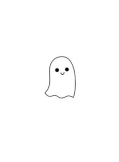 a drawing of a ghost with eyes and nose drawn in black on a white background