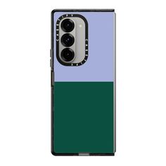 a phone case with an image of a blue and green color scheme on the back