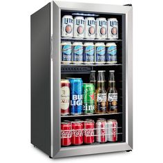 an image of a mini fridge with drinks in it