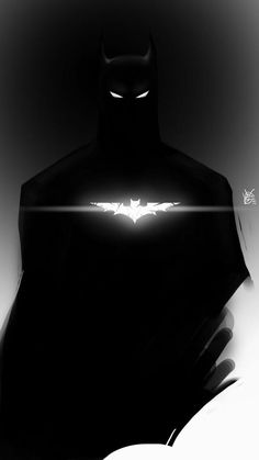 the dark knight in batman's caped suit is silhouetted against a white background