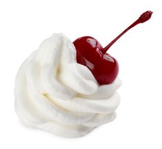 a whipped cream sundae with a cherry on top