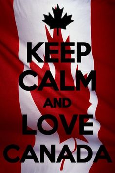 a canadian flag with the words keep calm and love canada written in black on it