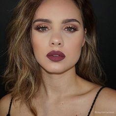 2016 beauty goals courtesy of @dayniemarieee Used: Beautifully Bare Foundation Serum #playbeautifully Burgundy Makeup Look, Silvester Make Up, Burgundy Makeup, Burgundy Lips, Dark Lipstick, Fall Makeup Looks, Beauty Make-up, Braut Make-up, Makijaż Smokey Eye