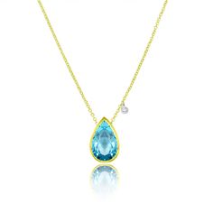 Blue Topaz Pear Necklace (online exclusive Formal Blue Topaz Drop Necklace, Pear-shaped Blue Topaz Necklace, Blue Topaz Teardrop Necklace For Formal Occasions, Formal Blue Topaz Teardrop Pendant Necklace, Formal Blue Topaz Teardrop Necklace, Formal Teardrop Blue Topaz Necklace, Yellow Gold Teardrop Blue Topaz Necklace, Blue Topaz Teardrop Pendant Necklace Fine Jewelry, Fine Jewelry Blue Topaz Teardrop Pendant Necklace