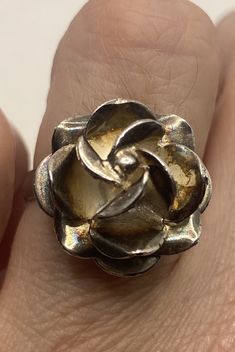 Vintage rose Sterling silver Size 6.5 can be sized by my jeweler. His service charge is $10-$20 Oxidized from age All rings are shipped free in the US in a nice gift box. Check out our over a THOUSAND great reviews Engraving is $4 per letter and is not always perfect depending on the piece. It can take a few days if the jeweler is busy. This is payable to Paypal Judithsltd@gmail.com Vintage Silver Flower Ring Gift, Vintage Silver Flower Ring For Gift, Silver Vintage Flower Ring For Gift, Silver Flower Ring With Rose Design, Silver Flower Ring With Roses For Gift, Formal Rose Gold Sterling Silver Flower Ring, Vintage Rose Rings For Gift, Vintage Rose Flower Ring As Gift, Vintage Silver Jewelry With Roses