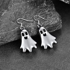 Simple and Elegant make this a perfect piece of Halloween costumes ghost earrings gifted for her, matching costumes, gothic outfits and steampunk in everyday life Inspired by ghost boo, the ghost represents the death, spooky ghost earrings for your Halloween dress up parties, theme party costumes, spirit ghost theme costumes, witches costume, grim reaper robe, festivals etc.  SKU: TE60377 Collection: Gothic Material: Stainless Steel Size: 30*21.8mm Weight: 14.8 Clean it with a soft dry cloth. Ke Halloween Costumes Ghost, Witches Costume, Black Onyx Hoop Earrings, Theme Costumes, Ghost Theme, Thor's Hammer Necklace, Spirit Ghost, St Michael Pendant, Inexpensive Jewelry