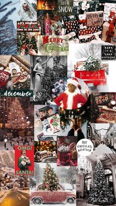 christmas collage with many different pictures and words