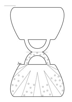 a drawing of a handbag with the measurements for each item in front of it