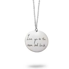 Custom Silver Handwriting Necklace - Memorial Jewelry - Keepsake Jewelry - Personalized Jewelry - Ke Personalized Round Sterling Silver Necklace, Personalized Sterling Silver Round Necklace, Meaningful Customizable Round Necklaces, Meaningful Customizable Round Pendant Necklace, Meaningful Customizable Round Pendant Necklaces, Customizable Sterling Silver Round Disc Necklace, Sterling Silver Round Necklace With Engraved Text, Sterling Silver Necklace With Engraved Round Pendant, Customized Sterling Silver Necklace