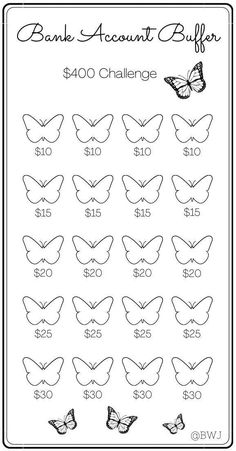 Mini Savings Challenge ~ Bank Account Buffer ~ Save 400 Dollars ~ Low Budget ~ Fits A6 Cash Envelope ~ PDF ~ Printable Mini Savings Challenge, Saving Money Chart, Money Chart, Money Saving Methods, Saving Challenges, To Do Planner, Spar Challenge, Money Saving Techniques, Savings Challenges