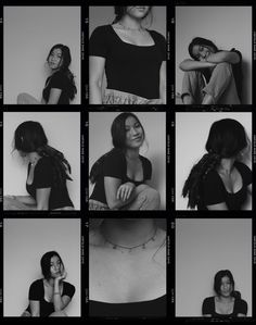 black and white photos of women posing for pictures