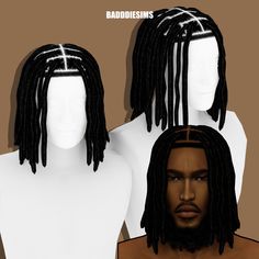 two male mannequins with dreadlocks on their heads