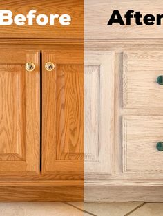 the before and after of a kitchen cabinet door