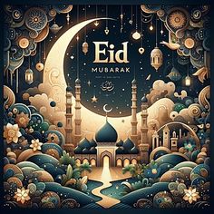 an arabic poster for the eid mubarak festival