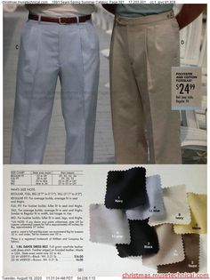 1991 Sears Spring Summer Catalog, Page 381 - Christmas Catalogs & Holiday Wishbooks 90s Men Fashion, 90s Men, 1990s Fashion, Christmas Catalogs, 80s Fashion, Men Fashion, Spring Summer, Pants, Christmas