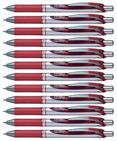 the different types of pens are lined up in rows and arranged on top of each other