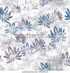 an abstract floral background with blue and purple flowers