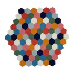 an art work with hexagonal shapes and colors