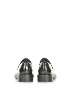 100% Calf Leather Bos Taurus, 100% Rubber Luxury Low-top Loafers With Rubber Sole, Prada Brushed Leather Loafers, Luxury Black Spiked Loafers, Luxury Semi-formal Loafers With Rubber Sole, Luxury Men's Slip-on Loafers, Prada Designer, Zegna Shoes, Prada Crossbody, Chrome Hearts