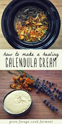 Calendula cream is the perfect way to incorporate healing herbs in your homemade all natural beauty and body care products! Calendula is well known for its healing and medicinal benefits. It's anti-inflammatory, an anti-tumor agent, and a powerful wound healer. It is a potent medicinal herb, particularly for skin ailments and rashes. This all natural calendula cream is an easy herbal medicine remedy to make at home - even for beginners! #herbalism #herbalmedicine Cooking With Turmeric, Calendula Cream, Magia Das Ervas, All Natural Beauty, Medicinal Herb, Natural Healing Remedies, Diy Remedies, Natural Therapy, Body Care Products