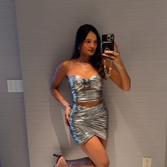 Milana Mini Skirt And Top In Silver Top: Waist 24'' Bust 32'' Hips 34'' Skirt Waist 24'' Bust 32'' Hips 34'' Product Measurements 16" In Length Mini Skirt And Top, Skirt And Top, Silver Tops, Top And Skirt, Skirt Top, Mini Skirt, Womens Skirt, Mini Skirts, Skirt