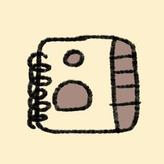 a drawing of a cell phone on a beige background