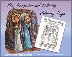 a coloring page with an image of two women in blue dresses and the words siss perpeta and felicity coloring page