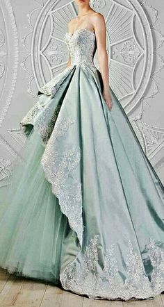 How beautiful would this be in white, for a wedding, and you could take the tule under skirting off after your first dance Rami Kadi, 파티 드레스, Grace Loves Lace, Couture Gowns, Gorgeous Gowns, Beautiful Gowns