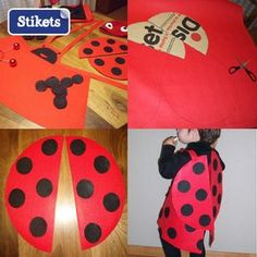 the ladybug costume is made from construction paper