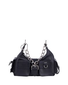 The Kooples Black Leather Amelia Chain Bag Edgy Black Bag With Chain Detail, Black Evening Bag With Hardware, Black Evening Bags With Hardware Details, Black Evening Bags With Hardware, Luxury Black Shoulder Bag With Hardware, Black Edgy Bags With Palladium Hardware, Edgy Black Shoulder Bag With Palladium Hardware, Edgy Black Bags With Palladium Hardware, Chic Black Bag With Hardware Details