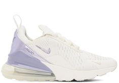 NIKE Women’s Air Max 270 Sneakers Sail Phantom Indigo Oxygen Purple 11.5 US $160. Sneakers are in excellent near perfect condition worn once. 100% authenticity guaranteed. From NORDSTROM: SIZE INFO True to size. DETAILS & CARE Nike's largest Air Max unit puts a distinctive footprint under the heel of a cloud-comfort sneaker sporting a knit sock upper branded with welded Swooshes. Asymmetric lacing follows the contours of your foot, while layers of texture and polish swoop up the back for a kicked-up finish. Toe style: closed toe Cushioning: absorbs impact and distributes weight for consistent, buoyant comfort under each step Pull-on sock upper with adjustable lacing Removable, cushioned insole Visible Max Air unit in the heel provides clear Air-Sole cushioning Textile and synthetic upper a Purple Air Max 270, Purple Air Max, Wallpaper Nike, Air Maxes, Trendy Shoes Sneakers, Preppy Shoes, Purple Nikes, Cute Nike Shoes, Cute Sneakers