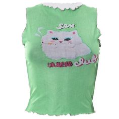 Y2K Kitty Crop Top | BOOGZEL CLOTHING – Boogzel Clothing Tank Tops 2000s, Kawaii Streetwear, Y2k Cat, Grunge Summer, Tshirts Design, Street Y2k, Y2k Tops, Mesh Tank Top, Vintage Fits