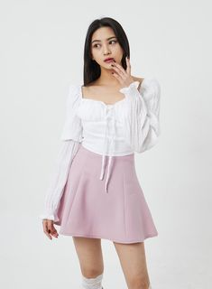 Product Detail Shop the Heart Neck Cropped Blouse BF323 from our KPOP inspired Korean Fashion Collection for women. Drawing inspiration from BLACKPINK, NewJeans, and TWICE, this romantic and feminine blouse features ribbon and puff details with a solid print. Perfect for festivals and a normal fit, this top is sure to turn heads. Style : Romantic, Feminine Occasion : Festival Detail : Ribbon, Puff Print : Solid Material : Polyester Sleeve : Long sleeve Neck : Sweetheart Length : Regular Fit : No Cute Fitted Spring Blouse, Cute Fitted Blouse For Spring, Flirty Long Sleeve Blouse For Spring, Flirty Puff Sleeve Tops For Spring, Fitted Flirty Puff Sleeve Blouse, Flirty Spring Blouse For A Day Out, Flirty Long Sleeve Blouse For Day Out, Flirty Long Sleeve Tops For Day Out, Cute Spring Party Blouse