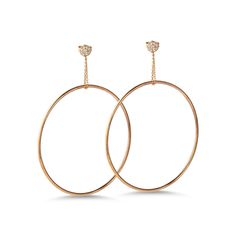 MELIGreece's alternative style hoop earrings: A pair of round studs dressed with diamonds weight in total 0.20 cts. with two 18k rose gold large hoops hanging from a fine chain. Diameter of 18k rose gold hoops: 5.0 cm./ 1.96 inch. Diameter of the diamond stud: 6.0 mm. / 0.23 inch. Being a circle, hoop earrings show unity, infinity and wholeness. Those diamond solid gold earrings are ideal a summer birthday jewelry gif or just a spontaneous love gift. Match them with MELIGreece's dot chain bracel Rose Gold Chain Necklace, Easter Jewelry, Birthday Jewelry, Alternative Style, Solid Gold Earrings, Turtle Pendant, Summer Birthday, Band Engagement Ring, Diamond Stud