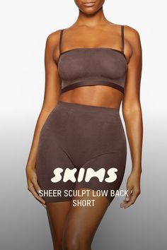 A mid-thigh short with deep low back that makes it perfect backless shapewear option for low cut clothing. Smooths and sculpts thighs and hips with silky smooth compression. | SKIMS Low Back Short | Deep Neutral | 2XS | Sheer Sculpt Backless Shapewear, Low Cut Dress, Mid Thigh Shorts, Low Back Dresses, Low Cut Dresses, Cut Clothes, Low Rise Shorts, Back Wedding Dress, Low Back