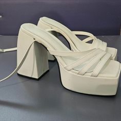 White Platform Strappy Sandals From Dolls Kill Brand New, Never Worn. No Imperfections. Super Cute White Block Heel Platform Strappy Sandals, Open Toe, Strappy At The Toe, Square Toe Platform Sandra's Are So Trendy & Popular Now! They Remind Me Of Naked Wolfe Shoes. Size 8. Brand Is Dolls Kill. Beach Sandals, Malibu Shoes. The Ultimate Beach Shoe & Summer Shoe. All Sales Are Final. Ready To Ship. No Box Included. Trendy White Beach Heels, White Strappy Heels For Vacation, Trendy White Heels With Eva Material, White Open Toe Eva Heels, White Open Toe Heels With Eva, White Strappy Beach Heels, White Strappy Heels For Beach, Casual White Strappy Heels, Trendy White Strappy Heels