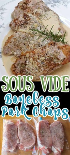 the cover of sous vide beefless pork chops