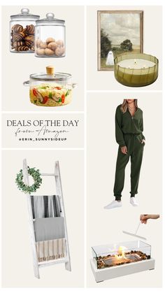 various items from the holiday sale including candles, food and decorations