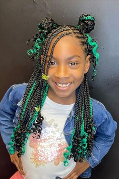 Kids Braided Hairstyles Colour Braids For Kids, Hairstyles For 10 Year Girl Black Braids, Kinds Of Braids, Pink And Black Braids For Kids, Styles With Braids, Fishtail Braid Styles, Ponytail Cornrows, Cornrows Box Braids