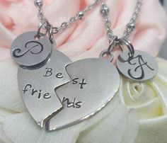 24 inch stainless adjustable chain....2 Best Friends broken heart initial necklace, initial best friend, best friends initials charms, best friends pendent note this is for TWO necklace with initials all stainless will NOT turn.... Silver Initial Pendant Jewelry For Best Friend, Adjustable Heart Pendant Charm Necklace For Best Friend, Personalized Silver Charm Necklace For Friendship, Silver Charm Necklace For Best Friend Valentine's Day Gift, Heart-shaped Metal Jewelry For Best Friend's Gift, Heart-shaped Metal Jewelry For Best Friend, Adjustable Engraved Charm Necklace Best Friend Gift, Personalized Adjustable Charm Necklace For Best Friend, Valentine's Day Initial Pendant Jewelry For Best Friend