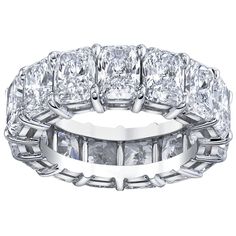 a wedding band with princess cut diamonds