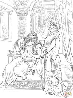 jesus and mary coloring page for adults with pictures to color on the page, which is in