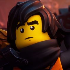 the lego movie character is wearing a scarf