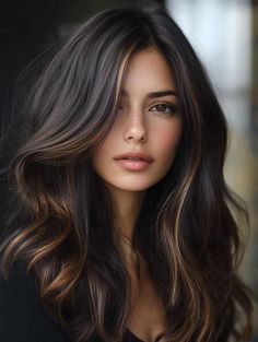 Indulge in the richness of dark brown balayage: 29 mesmerizing styles to transform your tresses. This artful coloring technique blends deep chocolate tones with lighter accents, creating a natural, sun-kissed effect that's both elegant and low-maintenance. Whether you're after a subtle refresh or a dramatic change, these balayage ideas offer versatile options for all hair types and lengths. Discover the perfect balance of depth and dimension for your unique style. Dark Brown To Chocolate Brown Balayage, Natural Cool Brunette, Dark Hair With Subtle Balayage, Dark Hair With Chocolate Balayage, Brunette Brown Balayage Hair, Dark Brown Autumn Hair, Long Brown Natural Hair, Subtle Chocolate Balayage, Warm Rich Brunette Hair