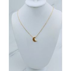 10k Gold Necklace With Moon Pendant And Necklace In Yellow Gold Necklace And Dangling Moon Necklace Is 18” Long Checkout My Other Jewelry Dije Colgante Y Cadena De Oro De 10 Kilates Cadena Mide 18 Pulgadas Dije Luna Colgante Oro Dorado Stock #051753 Yellow Gold Necklace, Moon Pendant, Moon Necklace, Fine Jewellery Necklace, 10k Gold, Womens Jewelry Necklace, Jewelry Necklace Pendant, Jewelry Watches, Gold Necklace