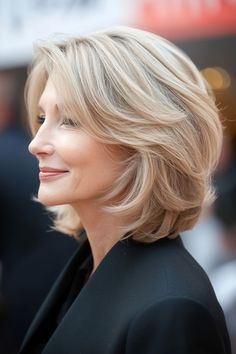 Hairstyles For Women Over 60 Medium, Older Women's Hairstyles, Grey Hair Journey, Medium Hair Styles For Women, Ash Blonde Highlights, Chin Length Hair