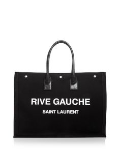 Saint Laurent Rive Gauche Linen Canvas Tote Canvas Leather Tote, Rive Gauche, Coach Horse And Carriage Tote, Leather Handbags Tote, Chanel Deauville Tote Bag, Large Canvas, Large Tote, Canvas Leather, Tote Handbags